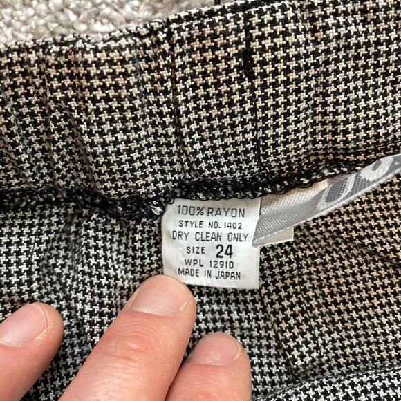 JP Collections Skirt Women 24 Black Gray Knee Length Rayon Made in Japan Vintage - Picture 4 of 10